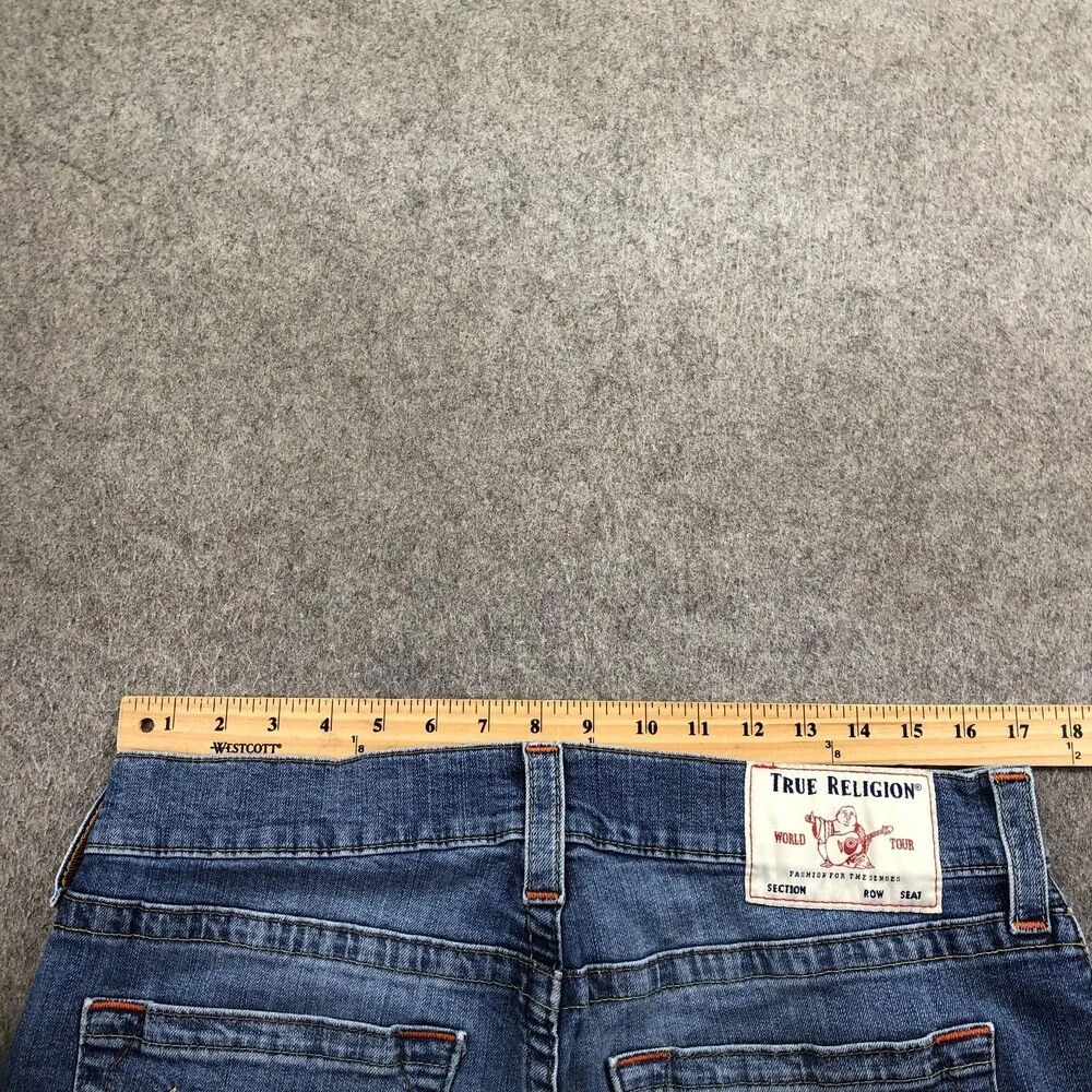 True Religion Geno Jeans Mens 34 Blue Medium Wash Relaxed Slim Straight Denim